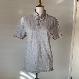 [The Kooples] “Sport” Slim Fit Gray Knit Polo - Size Medium